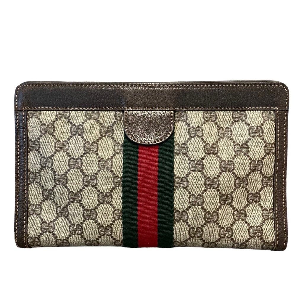 ♦️SOLD♦️GUCCI Ophidia Sherry Web GG monogram supreme Clutch - Picture 5 of 15